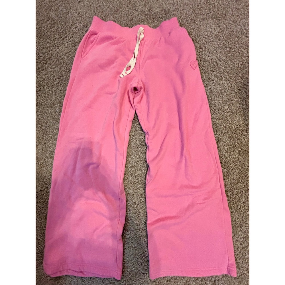 Celebrity Pink Sweatpants Womens Large Pink Excellent Wide Leg Fleece Joggers